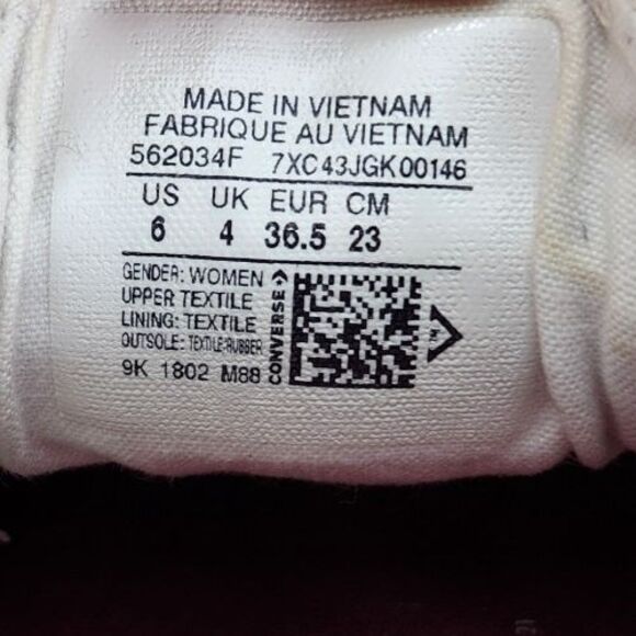 Converse Shoreline Womens Sz 6 White Black Striped Slip On Sneaker Shoes 562034F - Picture 9 of 9